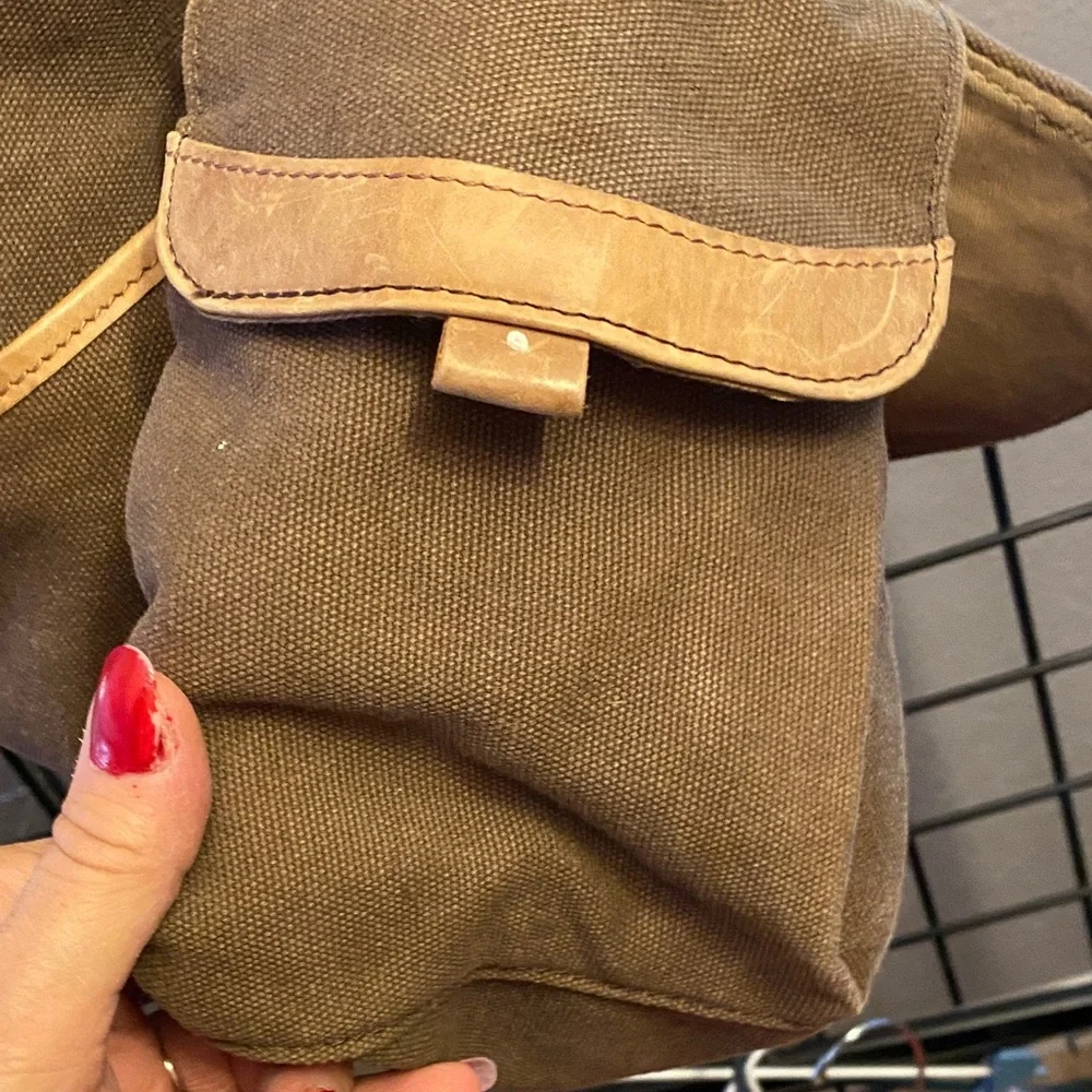 L.L. Bean Olive and Tan Crossbody Bag